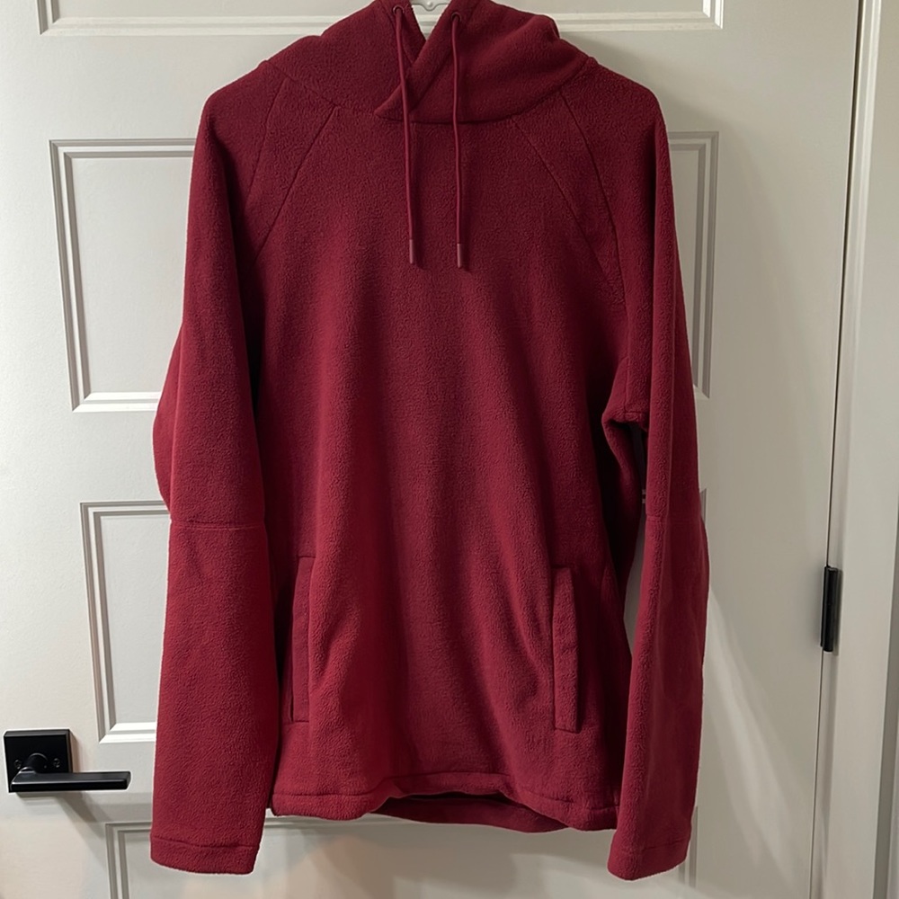 Men’s Gymshark Fleece Hoodie, Size Small, Red.